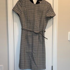 H&M Checkered Black and White Midi Dress